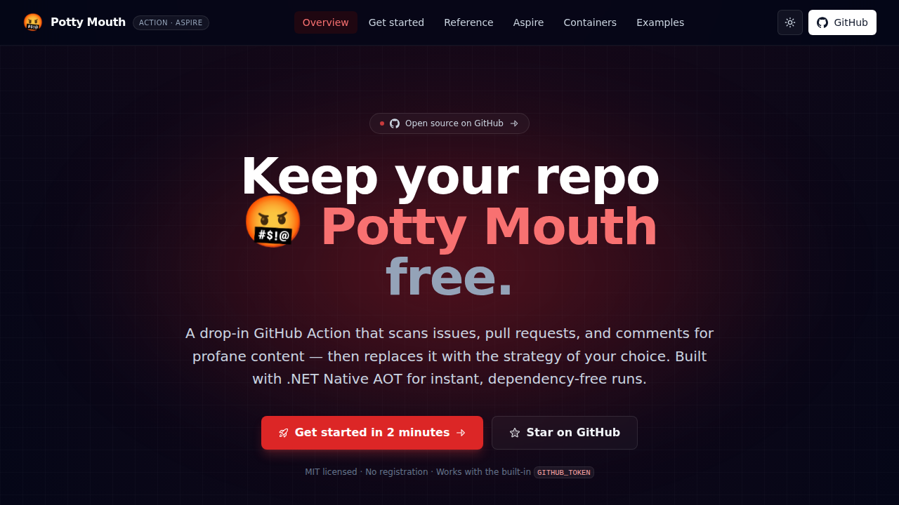 Potty Mouth — Profanity filter for GitHub Actions